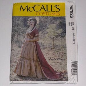 McCall's Victorian Dress by Angela Clayton Sizes 14-22 Historical Costume NEW